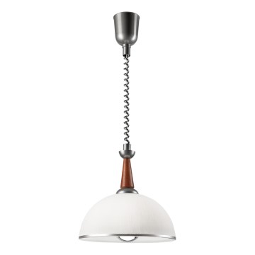 Pakabinamas šviestuvas CHIARA 1xE27/60W/230V sidabro/rudos/ąžuolo spalvos