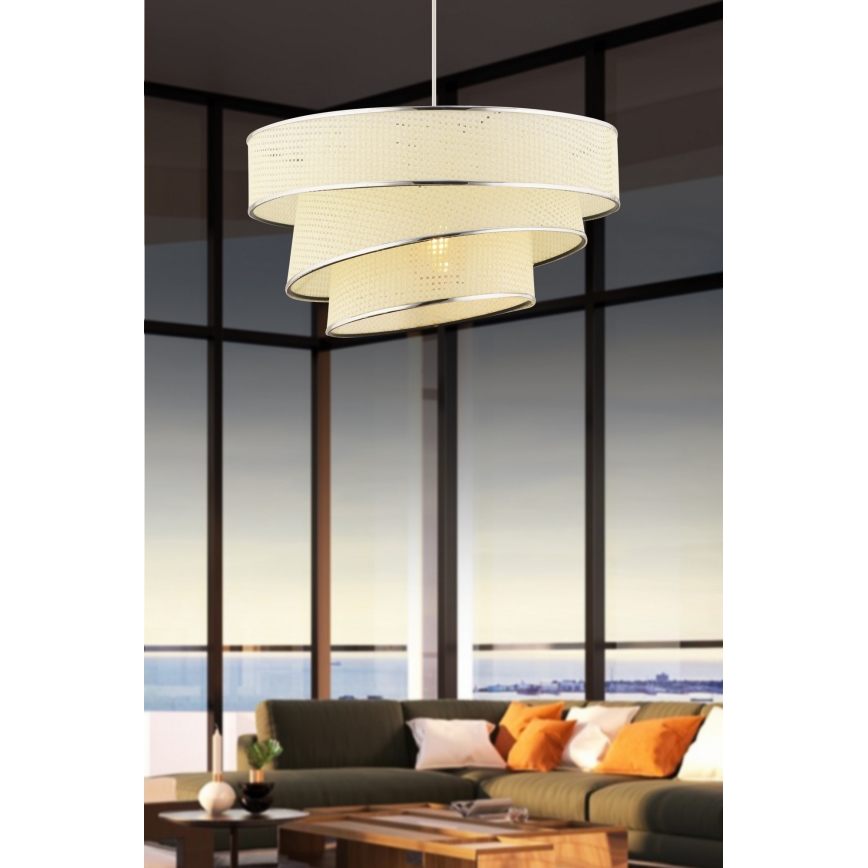 Pakabinamas šviestuvas COUPER su laidu 1xE27/60W/230V balta/blizgus chromas