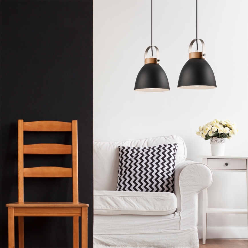 Pakabinamas šviestuvas ant laido DANIELLE 2xE27/60W/230V ąžuolas