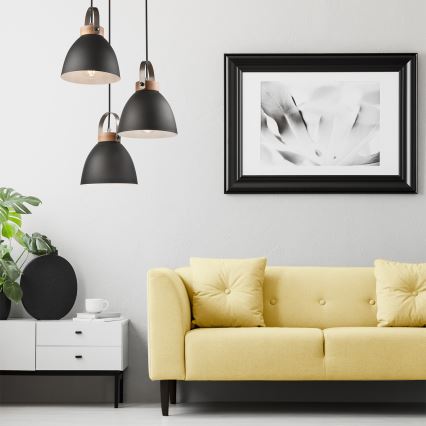 Pakabinamas šviestuvas ant laido DANIELLE 3xE27/60W/230V, ąžuolas
