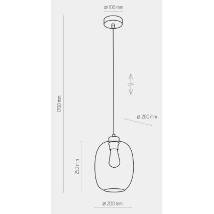Pakabinamas šviestuvas ant laido ELIO 1xE27/15W/230V