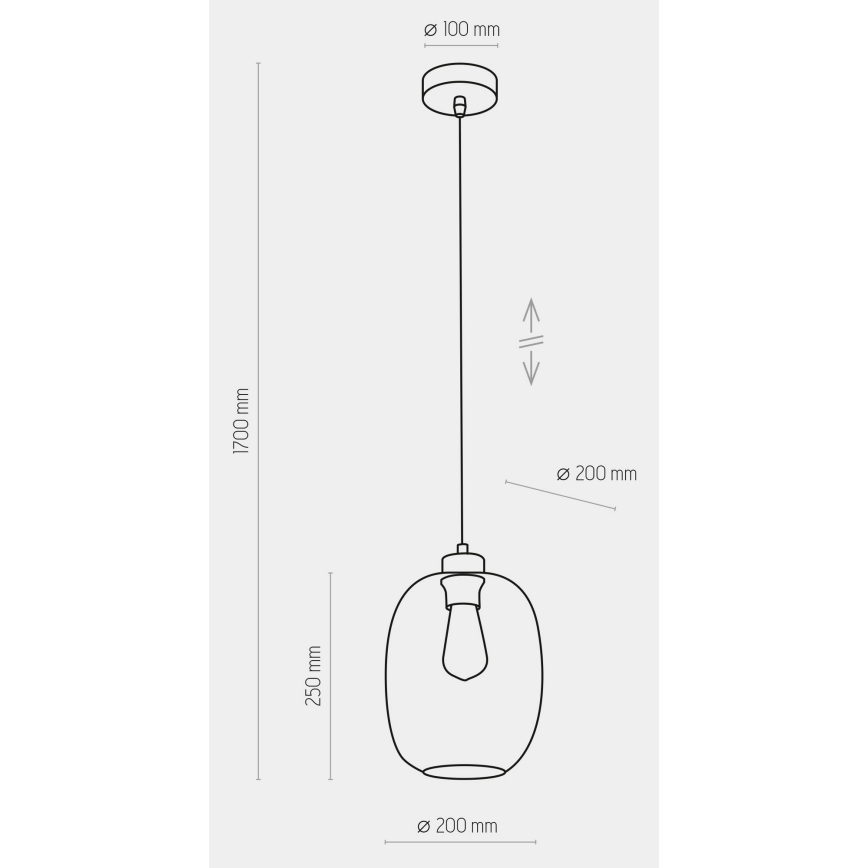 Pakabinamas šviestuvas ant laido ELIO 1xE27/15W/230V