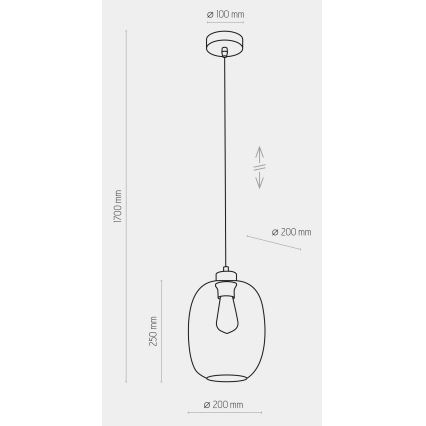 Pakabinamas šviestuvas ant laido ELIO 1xE27/15W/230V mėlynas