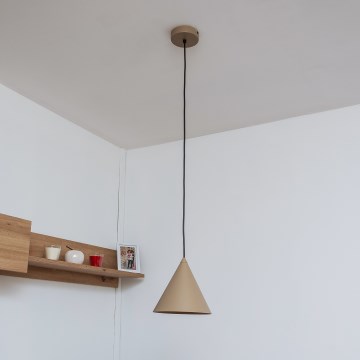 Pakabinamas šviestuvas ETNA ant troselio 1xE27/15W/230V, skersmuo 18,5 cm, smėlio spalvos