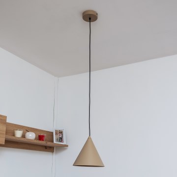 Pakabinamas šviestuvas ETNA II ant troselio 1xE27/15W/230V, skersmuo 18,5 cm, smėlio spalvos