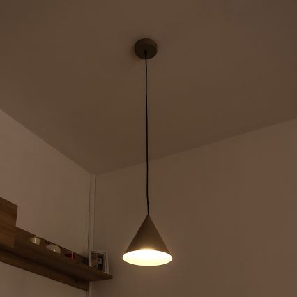 Pakabinamas šviestuvas ETNA II ant troselio 1xE27/15W/230V, skersmuo 18,5 cm, smėlio spalvos
