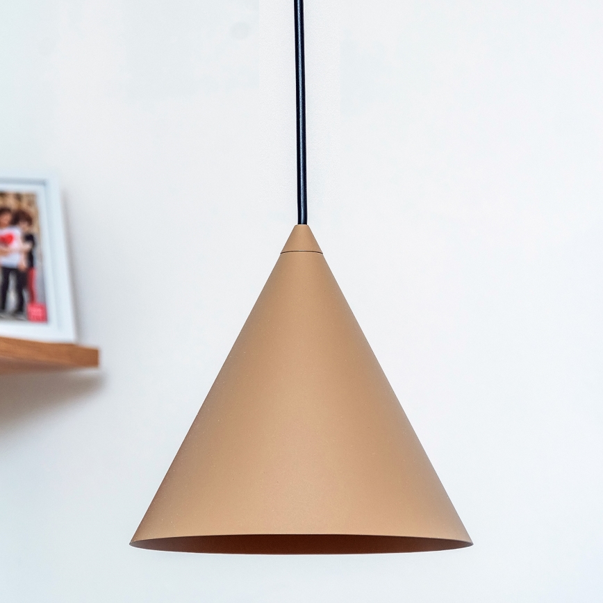 Pakabinamas šviestuvas ETNA II ant troselio 1xE27/15W/230V, skersmuo 18,5 cm, smėlio spalvos