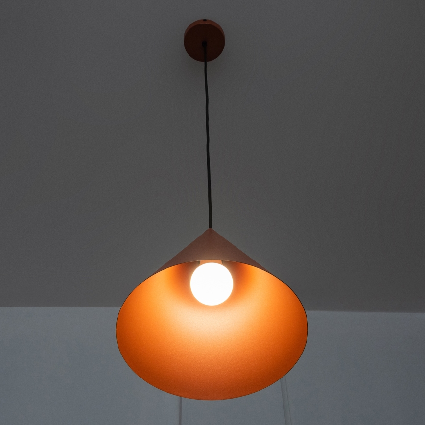 Pakabinamas šviestuvas ETNA II su kabeliu 1xE27/15W/230V, skersmuo 25 cm, oranžinis