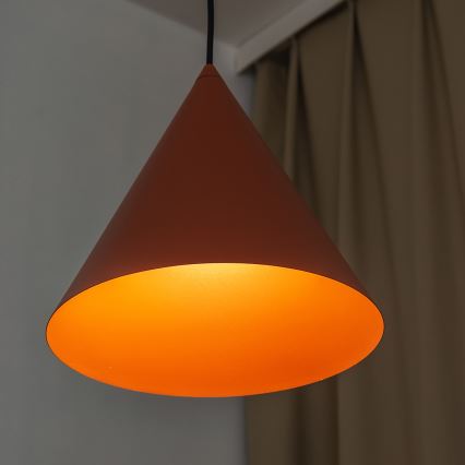 Pakabinamas šviestuvas ETNA II su kabeliu 1xE27/15W/230V, skersmuo 25 cm, oranžinis