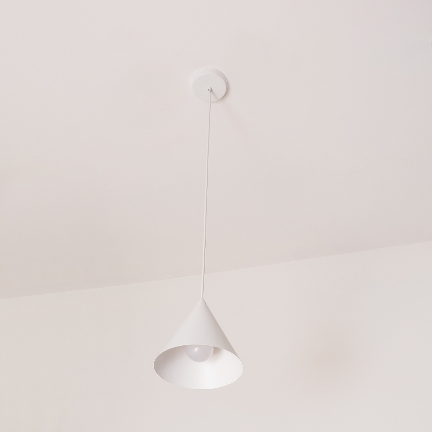 Pakabinamas šviestuvas ETNA II su laidu 1xE27/15W/230V, Ø 18,5 cm, baltas