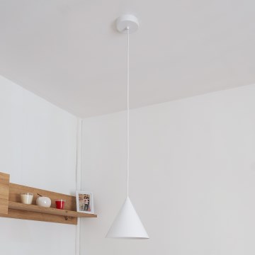 Pakabinamas šviestuvas ETNA su laidu 1xE27/15W/230V, Ø 18,5 cm, baltas