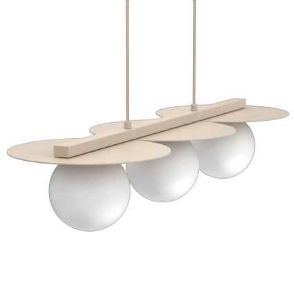 Pakabinamas šviestuvas FLAT ant laido, 3xE27/15W/230V, smėlio spalvos