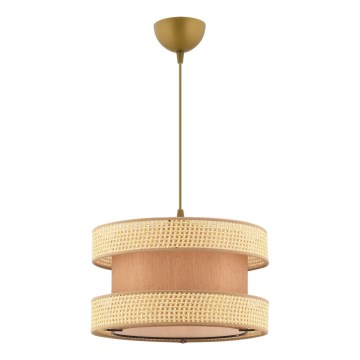Pakabinamas šviestuvas HALO su laidu 1xE27/60W/230V, ruda/smėlinė