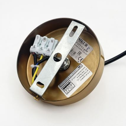 Pakabinamas šviestuvas HECTOR su laidu, 1xE27/15W/230V, balta/žalvaris, skersmuo 20 cm