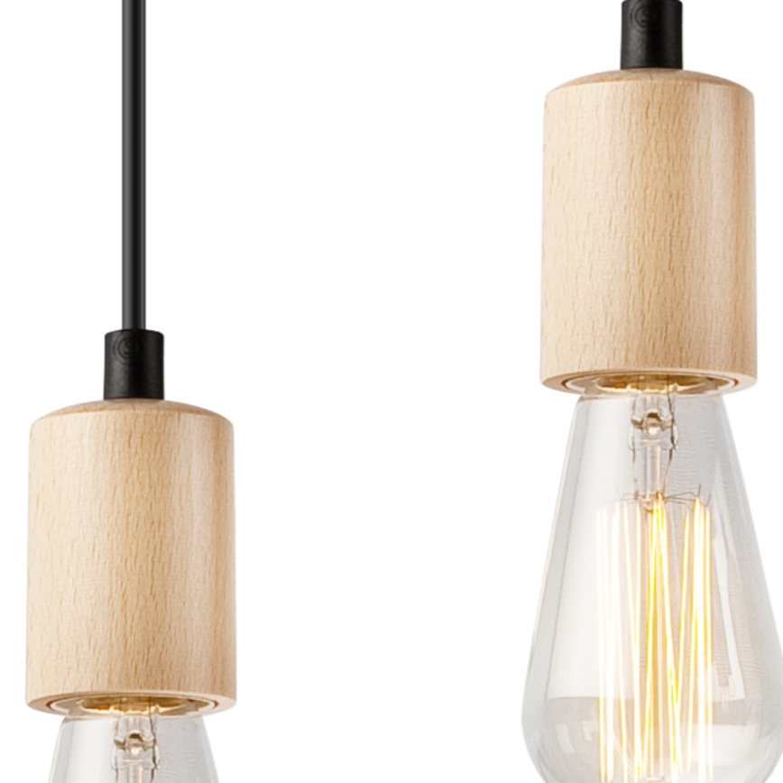 Pakabinamas šviestuvas ant laido LEON 5xE27/60W/230V ąžuolas