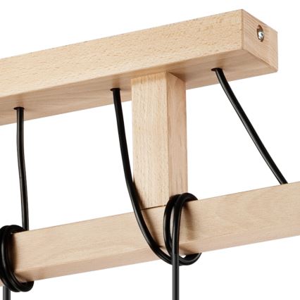 Pakabinamas šviestuvas ant laido LEON 5xE27/60W/230V ąžuolas