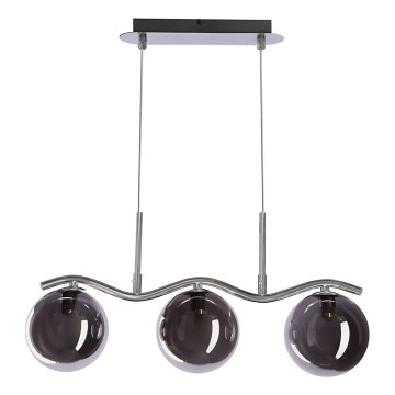 Pakabinamas šviestuvas LUMOS 3xG9/20W/230V dūminė juoda