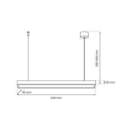 Pakabinamas šviestuvas ant laido LUNGO T8 1xG13/9W/230V juodas