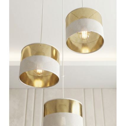 Pakabinamas šviestuvas LUX su laidu 3xE27/15W/230V balta/auksinė