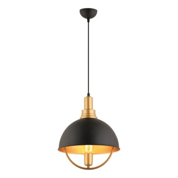 Pakabinamas šviestuvas MONZA ant laido 1xE27/40W/230V Ø 30 cm juodas/auksinis