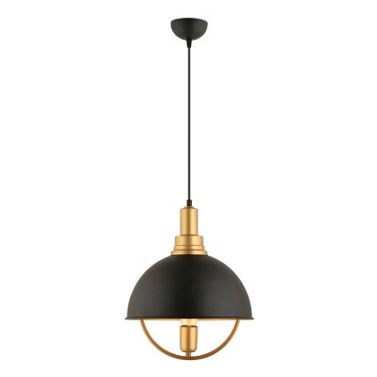 Pakabinamas šviestuvas MONZA ant laido 1xE27/40W/230V Ø 30 cm juodas/auksinis
