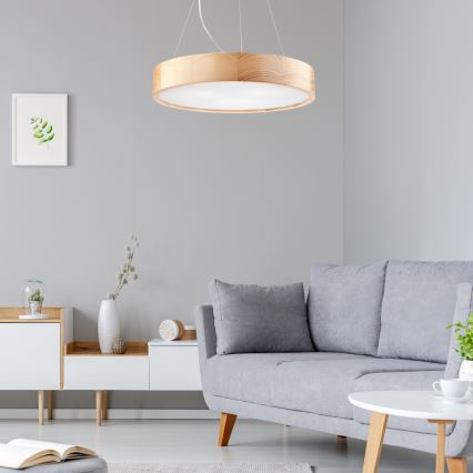 Pakabinamas šviestuvas NATURAL ant laido 3xE27/60W/230V Ø 47 cm, pušis