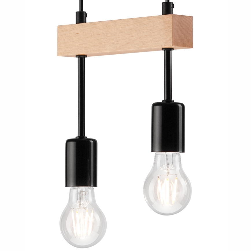 Pakabinamas šviestuvas ant laido ORAZIO 2xE27/60W/230V ąžuolas