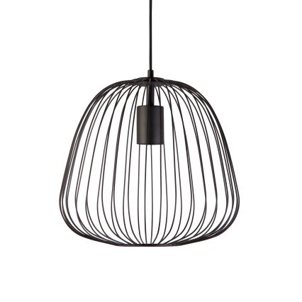 Pakabinamas šviestuvas OVELLA su laidu, 1xE27/15W/230V, skersmuo 36 cm, juodas