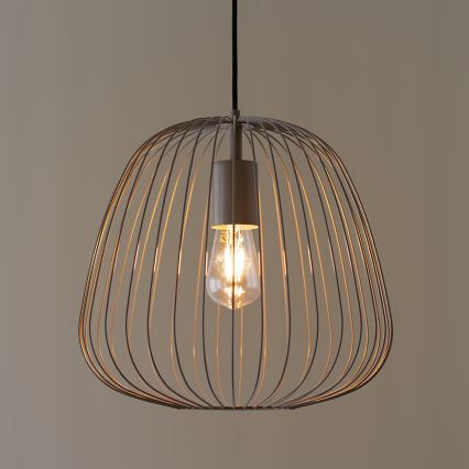 Pakabinamas šviestuvas OVELLA su laidu 1xE27/15W/230V, skersmuo 36 cm, pilkas