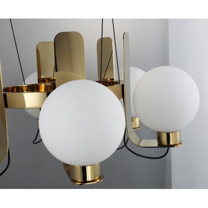Pakabinamas šviestuvas REGGIO ant laido, 6xE27/40W/230V, aukso spalvos