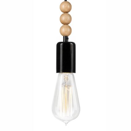 Pakabinamas šviestuvas ant laido SIMON 1xE27/60W/230V juodas/ąžuolas