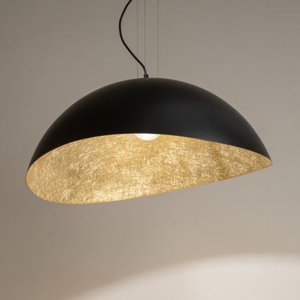 Pakabinamas šviestuvas ant laido SOLARIS 1xE27/60W/230V skersmuo 69 cm juoda/auksinė