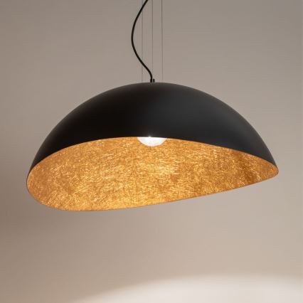 Pakabinamas šviestuvas ant laido SOLARIS 1xE27/60W/230V skersmuo 48 cm juoda/varinė