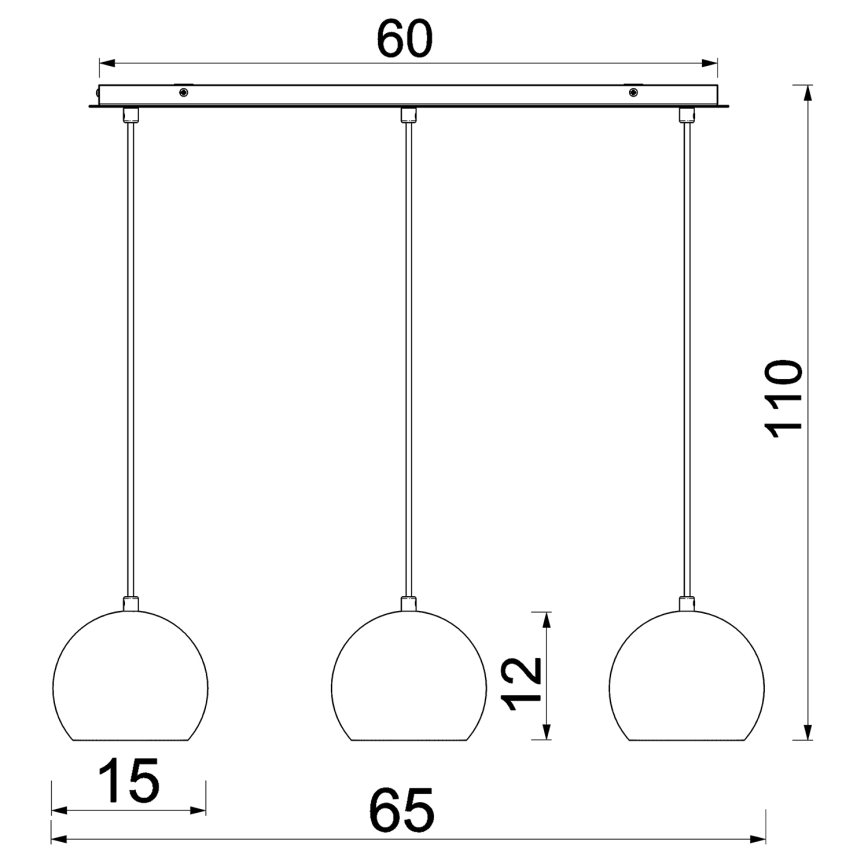 Pakabinamas šviestuvas SOOL ant laido 3xE27/15W/230V, balta