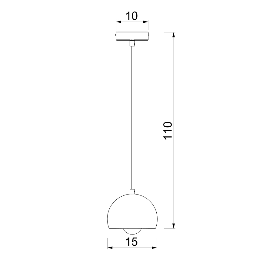 Pakabinamas šviestuvas SOOL su laidu 1xE27/15W/230V, skersmuo 15 cm, bordo