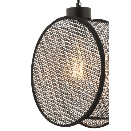 Pakabinamas šviestuvas su kabeliu DRUM 1xE27/60W/230V pilka/juoda