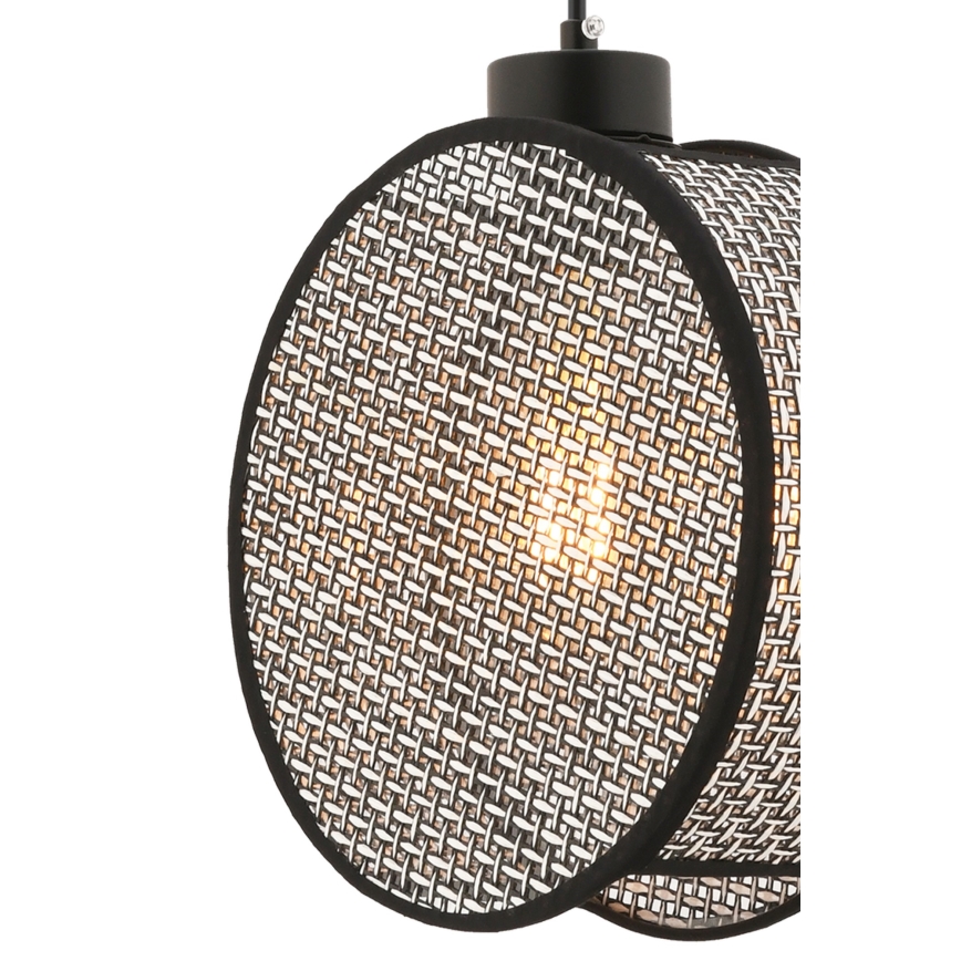 Pakabinamas šviestuvas su kabeliu DRUM 1xE27/60W/230V pilka/juoda