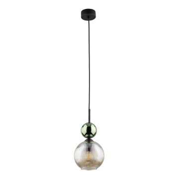 Pakabinamas šviestuvas su kabeliu SOPHIA 1xE14/10W/230V juoda/žalia/dūminė smėlinė