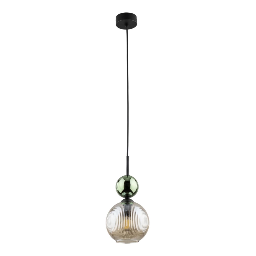 Pakabinamas šviestuvas su kabeliu SOPHIA 1xE14/10W/230V juoda/žalia/dūminė smėlinė