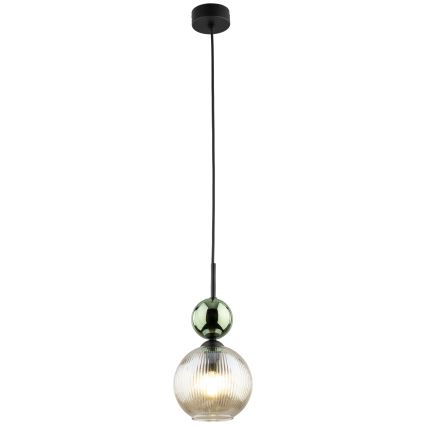 Pakabinamas šviestuvas su kabeliu SOPHIA 1xE14/10W/230V juoda/žalia/dūminė smėlinė