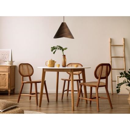 Pakabinamas šviestuvas su laidu 1xE27/60W/230V skersmuo 45 cm masyvas/riešutmedis/kaučiukmedis