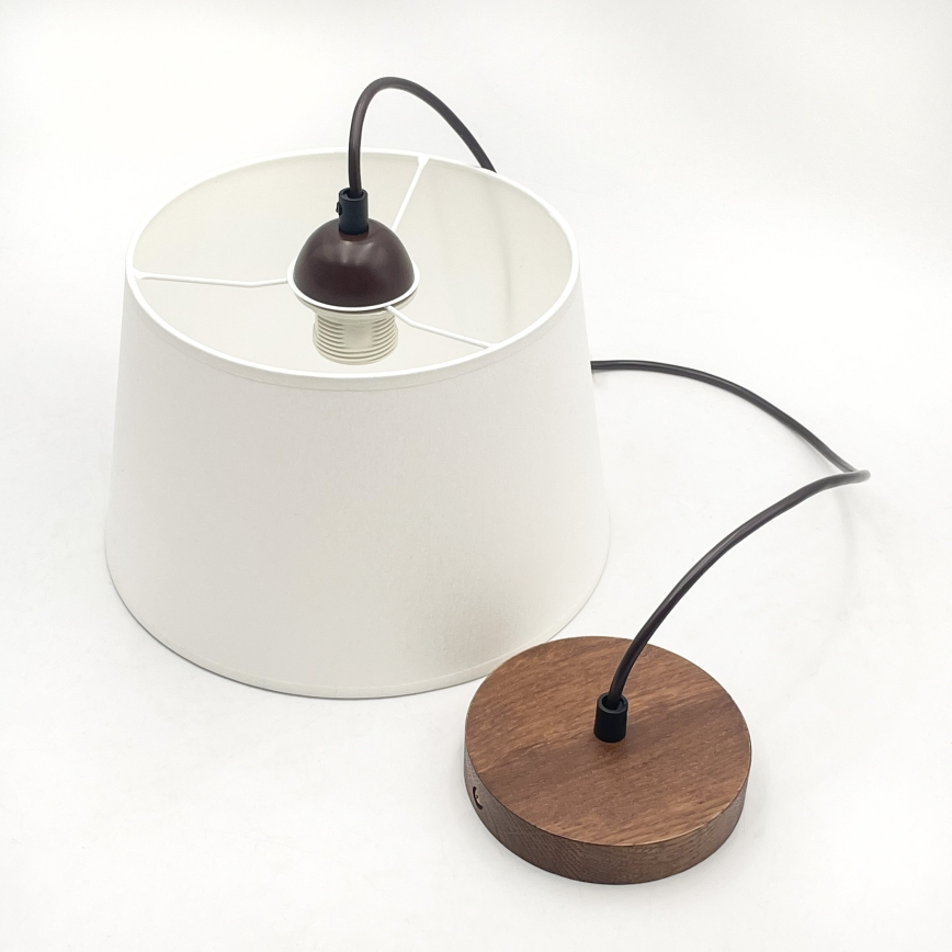 Pakabinamas šviestuvas su laidu AIDA 1xE27/60W/230V skersmuo 25 cm ąžuolas/riešutas/balta