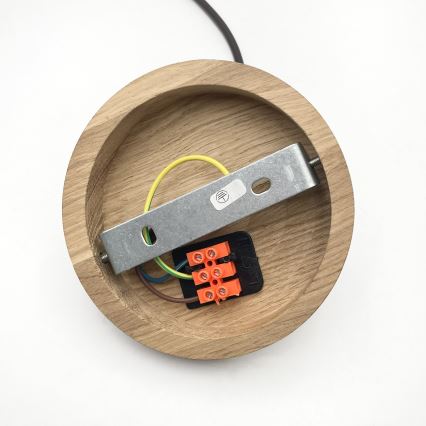 Pakabinamas šviestuvas su laidu AIDA 1xE27/60W/230V skersmuo 25 cm ąžuolas/riešutas/balta