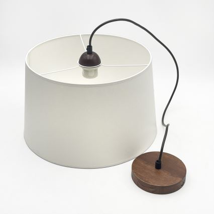 Pakabinamas šviestuvas su laidu AIDA 1xE27/60W/230V, skersmuo 35 cm, ąžuolas/riešutas/balta