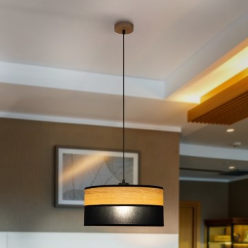 Pakabinamas šviestuvas su laidu ALBA 1xE27/15W/230V, skersmuo 40 cm, juoda/ruda