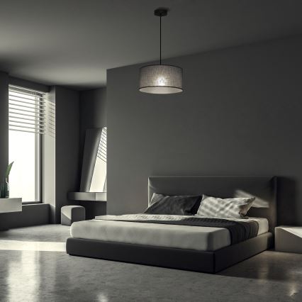 Pakabinamas šviestuvas su laidu ALBA 1xE27/15W/230V Ø 40 cm pilkas