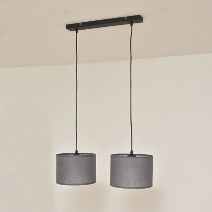 Pakabinamas šviestuvas su laidu ALBA 2xE27/15W/230V pilkas