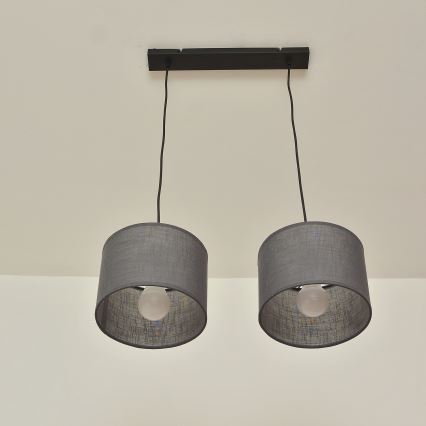Pakabinamas šviestuvas su laidu ALBA 2xE27/15W/230V pilkas
