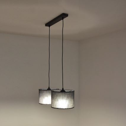 Pakabinamas šviestuvas su laidu ALBA 2xE27/15W/230V pilkas