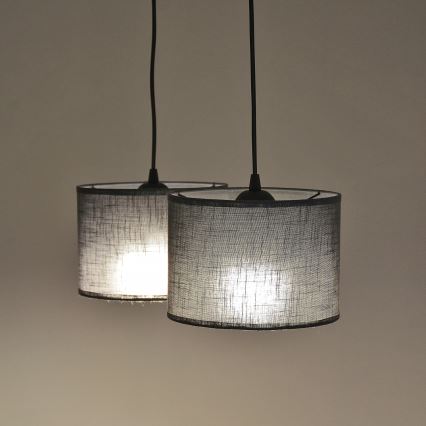 Pakabinamas šviestuvas su laidu ALBA 2xE27/15W/230V pilkas
